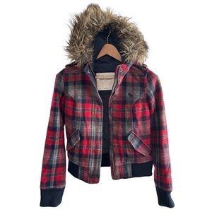 Abercrombie Plaid flannel Jacket w/hood